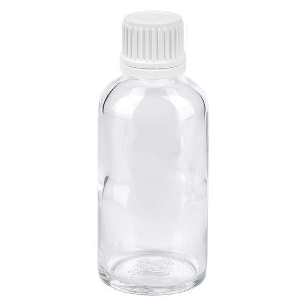 50ml Flasche 11mm Schraubverschluss weiß Originalitätsverschluss ClearLine UT18/50 50ml Flasche 11mm Schraubverschluss weiß Originalitätsverschluss ClearLine UT18/50