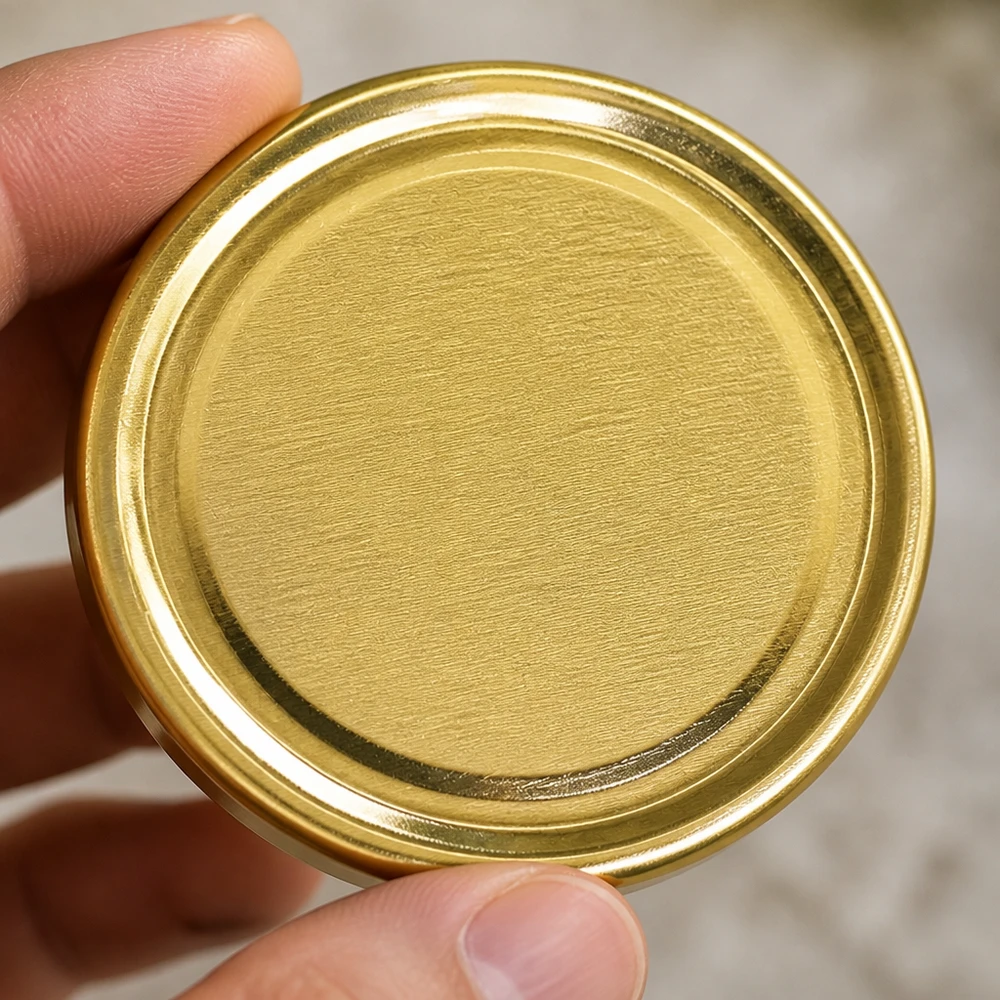 UNiTWIST TO43 gold, BioSeal, BPA-NI, unitemp Randdetail TO43 Deckel gold mit Bördelrand UNiTWIST BioSeal BPA-NI unitemp Einwecken