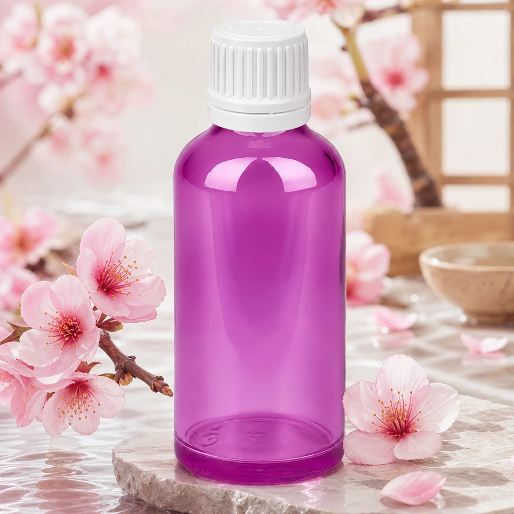 50ml Flasche 11mm Schraubverschluss weiss Originalität Schraubverschlusserschluss PurpleLine UT18/50 Kleine 50ml Violettflasche mit kindersicherem Verschluss ideal für Reise und unterwegs