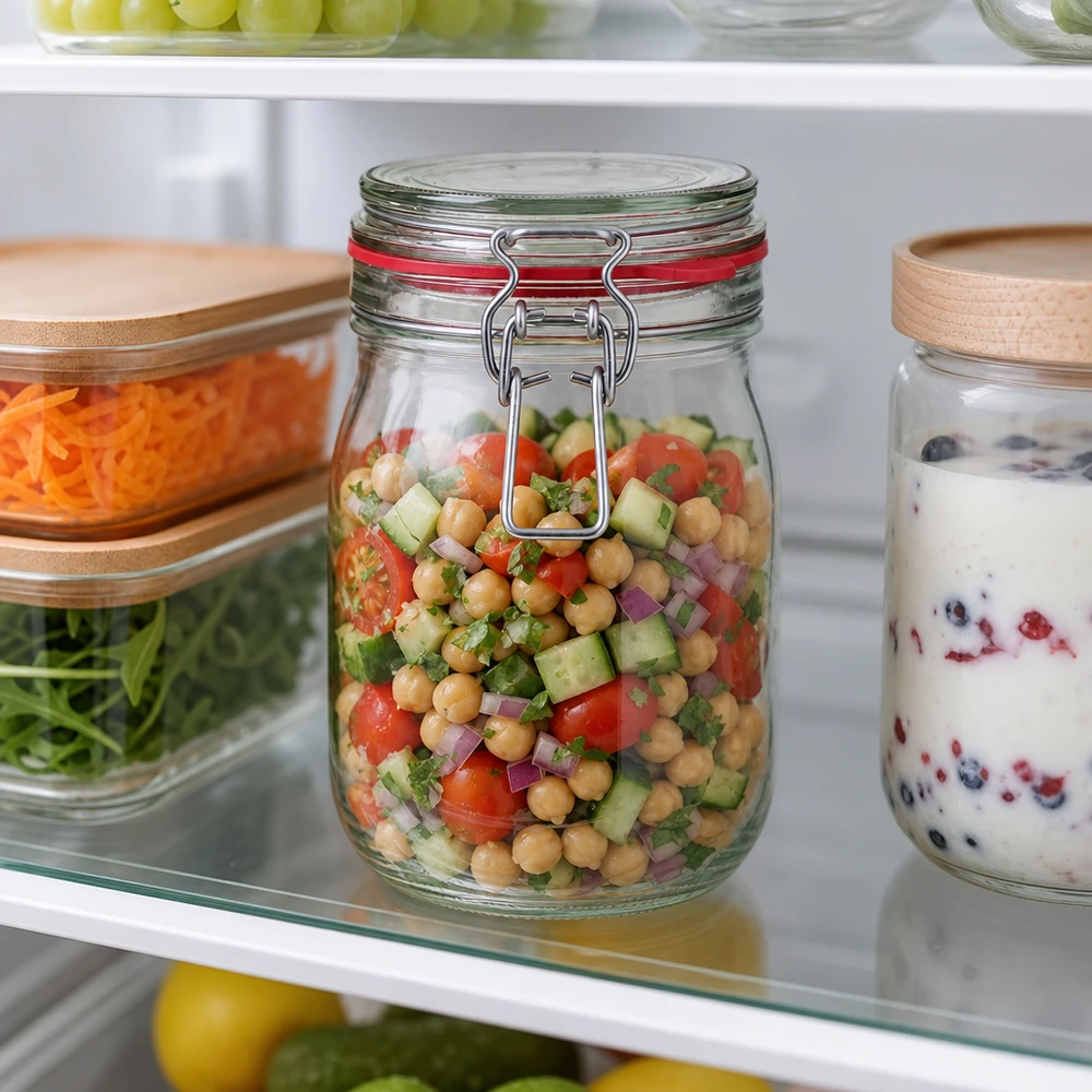 1140ml Vorratsglas Typ G mit Bügelverschluss UN.. Großvolumiges 1140ml Vorratsglas ideal für Familienhaushalte und Meal Prepping