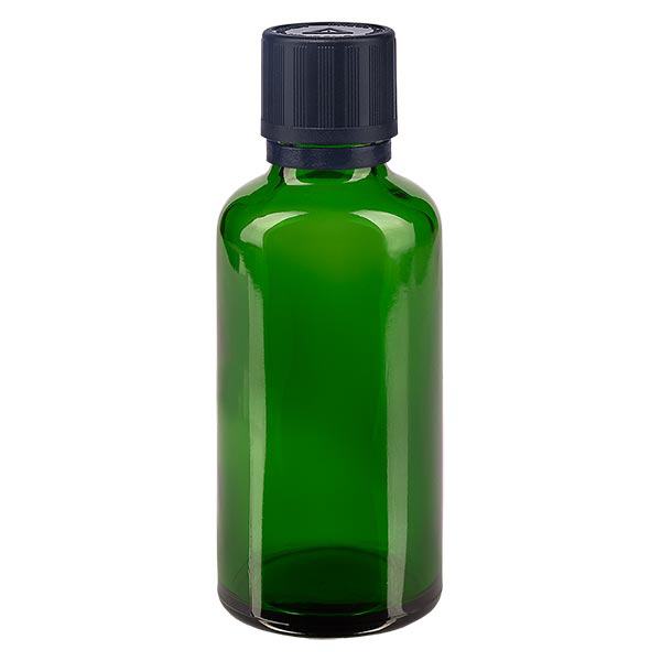 Apothekenflasche grün 50ml Tropfer Giessring 1mm schwarz Kindersicherung Blindenwarnsymbol Originalitätsverschluss Apothekenflasche grün 50ml Tropfer Giessring 1mm schwarz Kindersicherung Blindenwarnsymbol Originalitätsverschluss