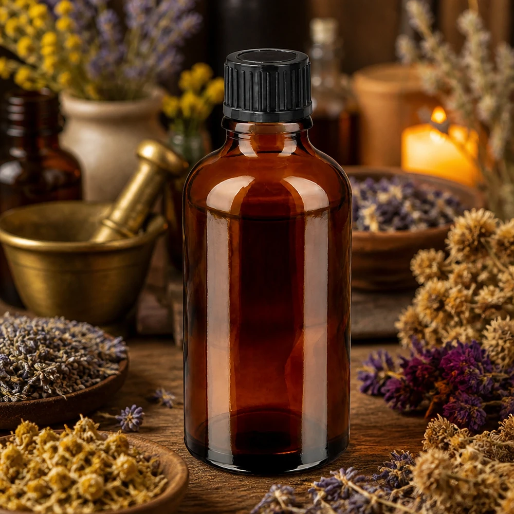 50ml Flasche 11mm Schraubverschluss schwarz Standard BrownLine UT18/50 50ml Braunglasflasche mit schwarzem Schraubverschluss für sichere Aufbewahrung von Tinkturen