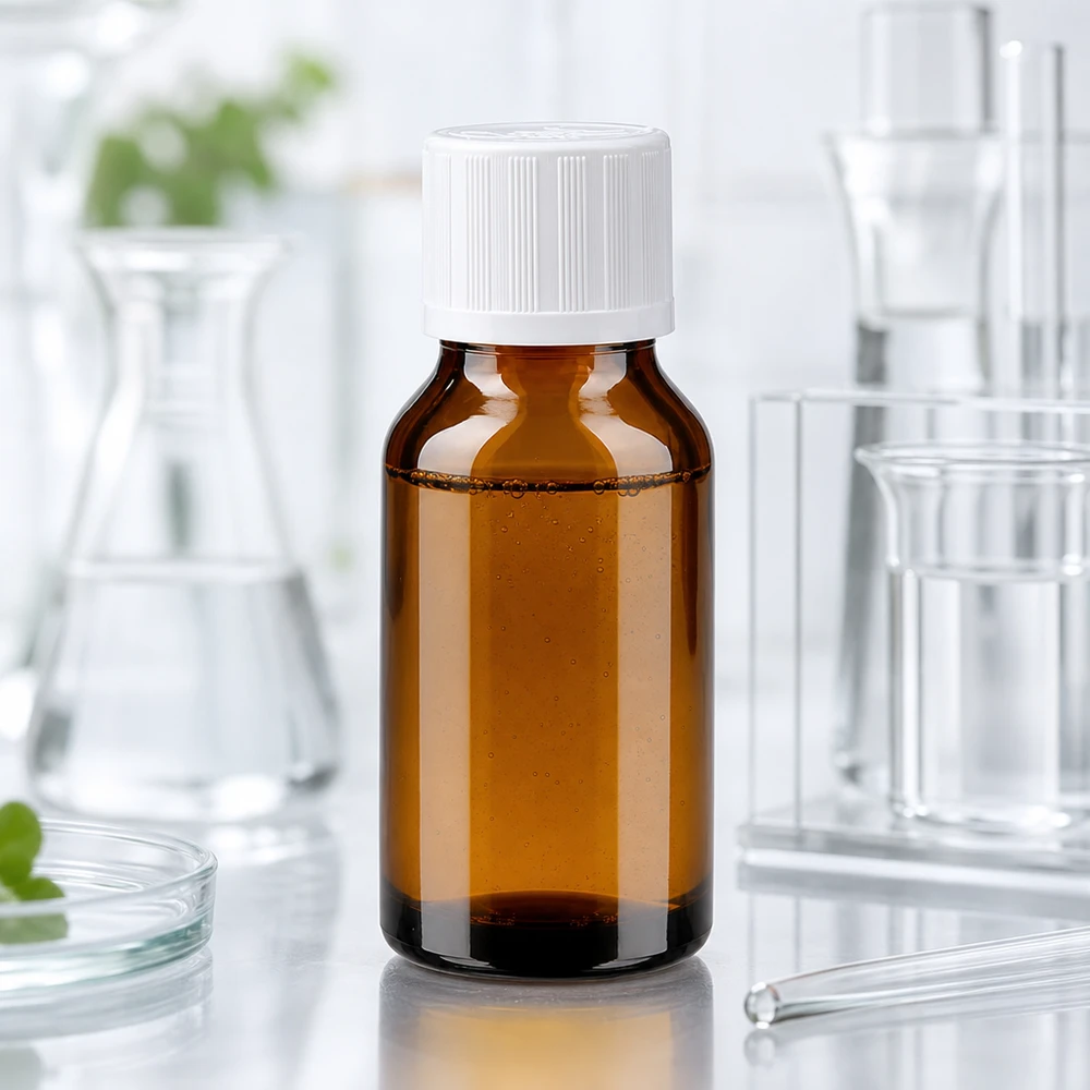 Apothekenflasche braun 15ml Schraubverschluss weiß Kindersicherung Standard 15ml Apothekenflasche braun mit manipulationssicherem weißem Verschluss für Laboranwendungen
