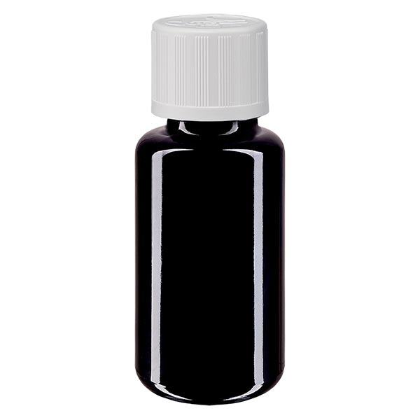 Apothekenflasche violett 20ml Tropfverschluss weiß Kindersicherung Standard Apothekenflasche violett 20ml Tropfverschluss weiß Kindersicherung Standard