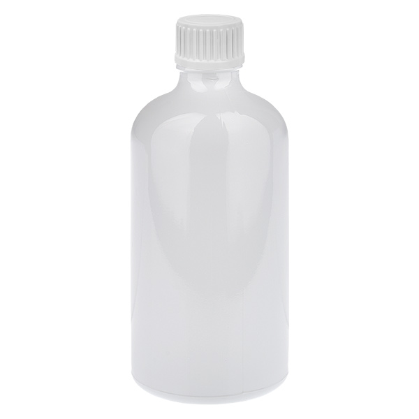 100ml Globuliflasche 3mm Giessring weiß Standardverschluss WhiteLine UT18/100