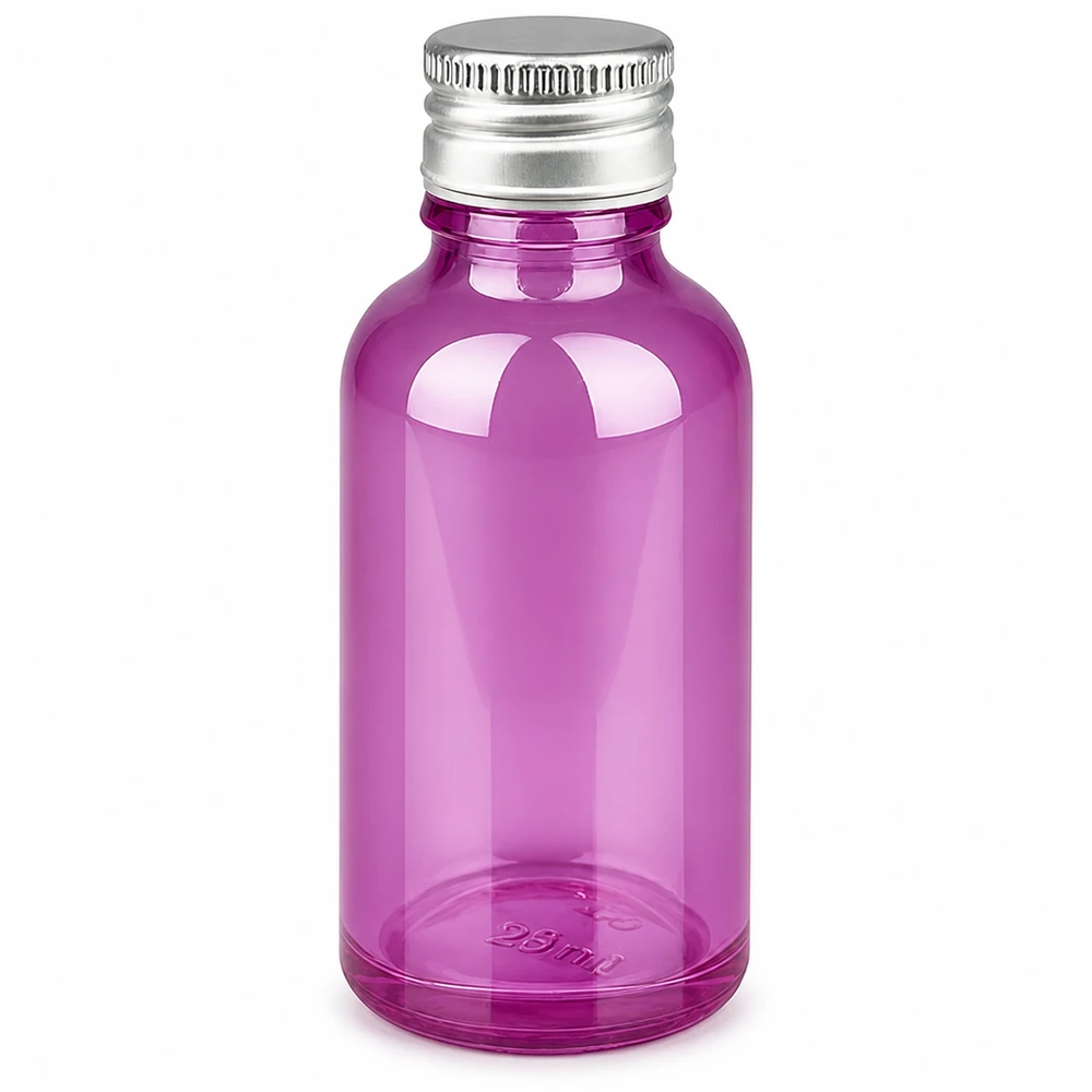 30ml Flasche 11mm Schraubverschluss Alu-Silberer Standard PurpleLine.UT18/30 Hochwertige violette 30ml Glasflasche mit Aluminium-Verschluss für Kleinmengen