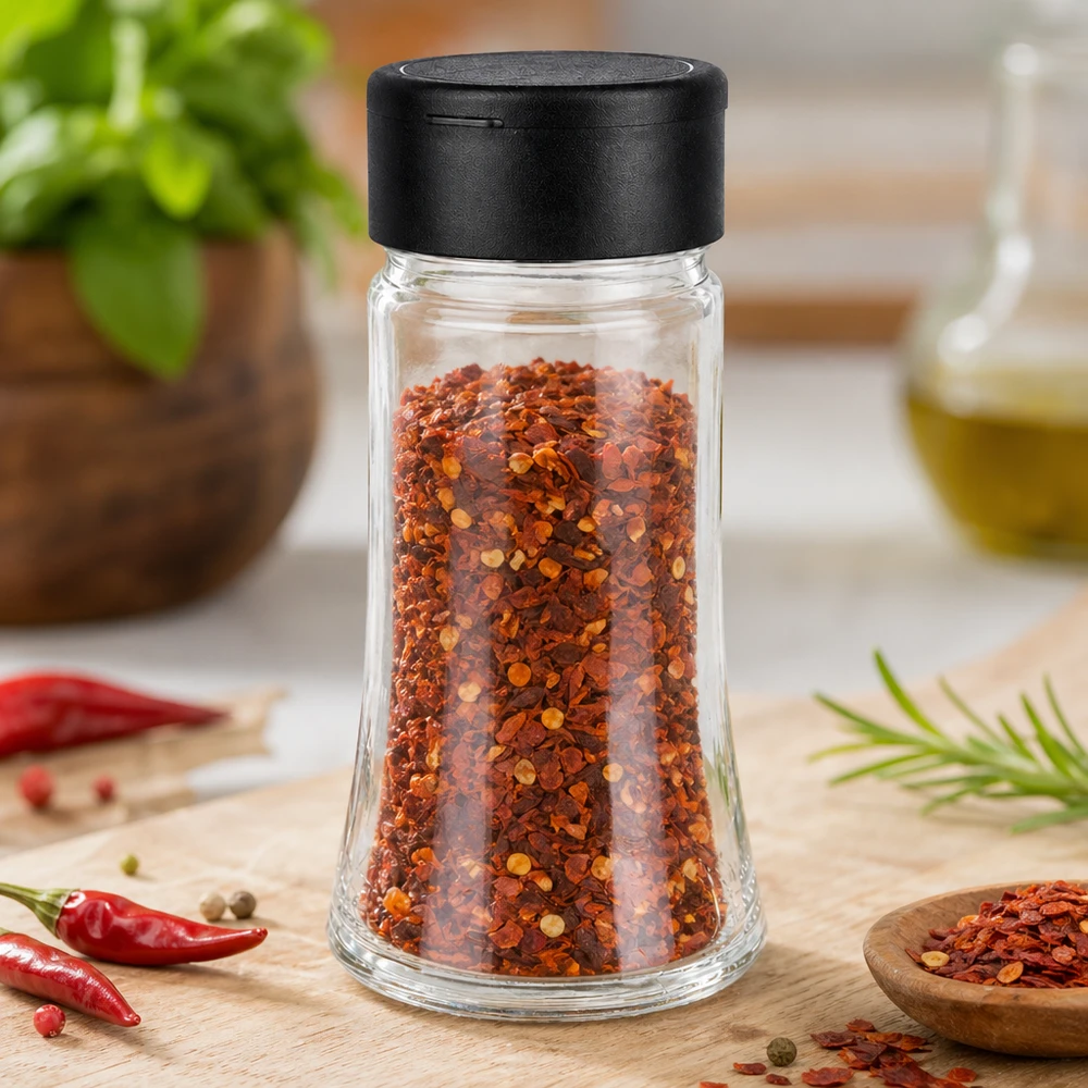 Salz-/Gewürzglas 95ml mit Streuer schwarz