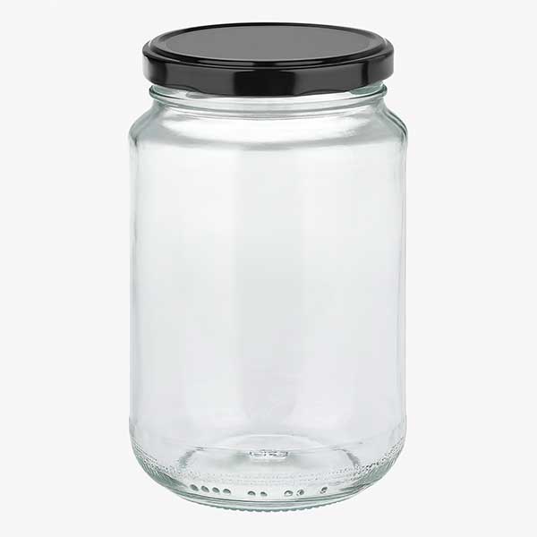 375ml Rundglas mit BasicSeal Deckel schwarz UNiTWIST