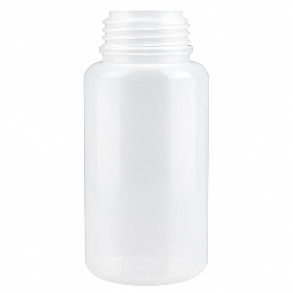 1000ml Laborflasche Weithals ohne Verschluss Runde Kunststoff-Laborflasche 1000ml mit weiter Öffnung ohne Verschluss für professionellen Laboreinsatz