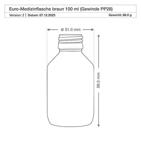 100ml Medizinflasche braun, mit Dispenserpumpe schwarz ApoGlas Braune 100ml Medizinflasche robustes Glas für professionelle pharmazeutische Anwendungen