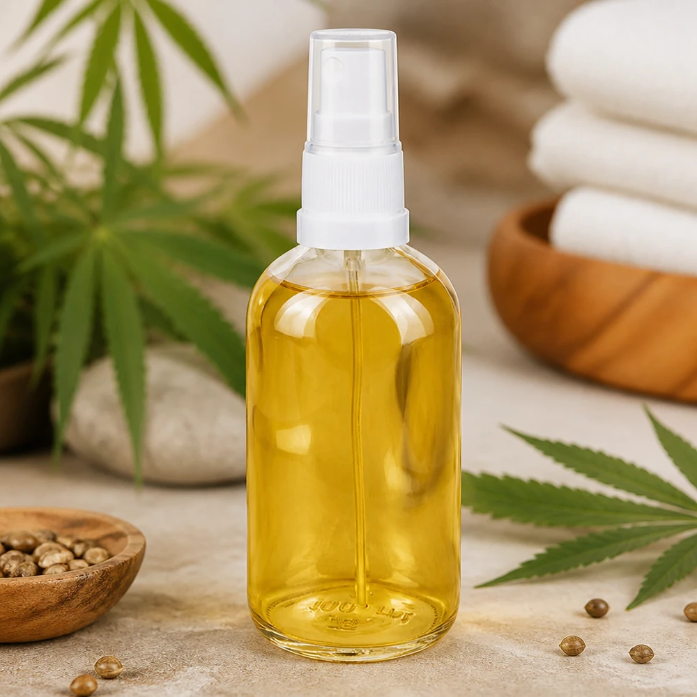ClearLine UT18 Glasflasche 100ml weißer Sprühverschluss für pflanzliche Körperpflege