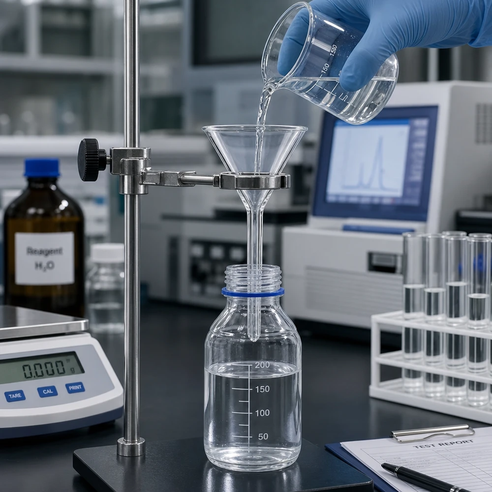 Robuster Borosilikat Trichter Kurzform 45mm für sichere Handhabung von Chemikalien