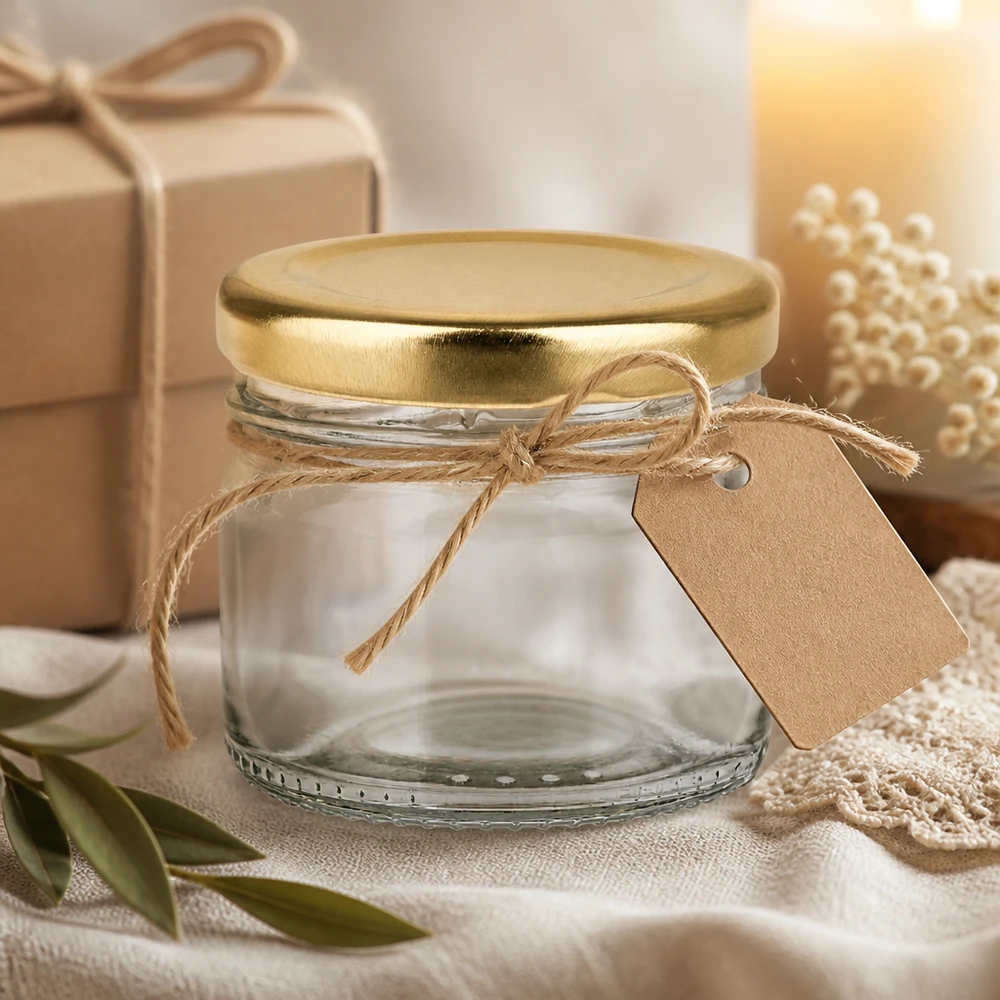 Wiederverwendbare Mini-Konservengläser 33ml mit goldenem Deckel für Vorratshaltung UNiTWIST