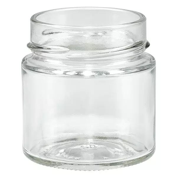 Glastiegel 135ml klar, o. Deckel, Gewinde TO58deep Glastiegel 135ml klar, o. Deckel, Gewinde TO58deep
