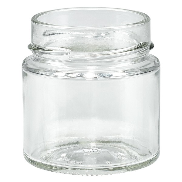 Glastiegel 135ml klar, o. Deckel, Gewinde TO58deep Glastiegel 135ml klar, o. Deckel, Gewinde TO58deep