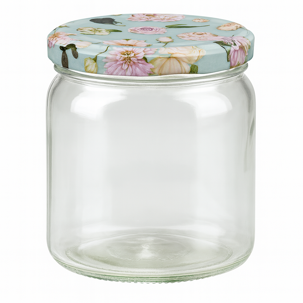 408ml Rundglas + BasicSeal Deckel Blume mint UNiTWIST