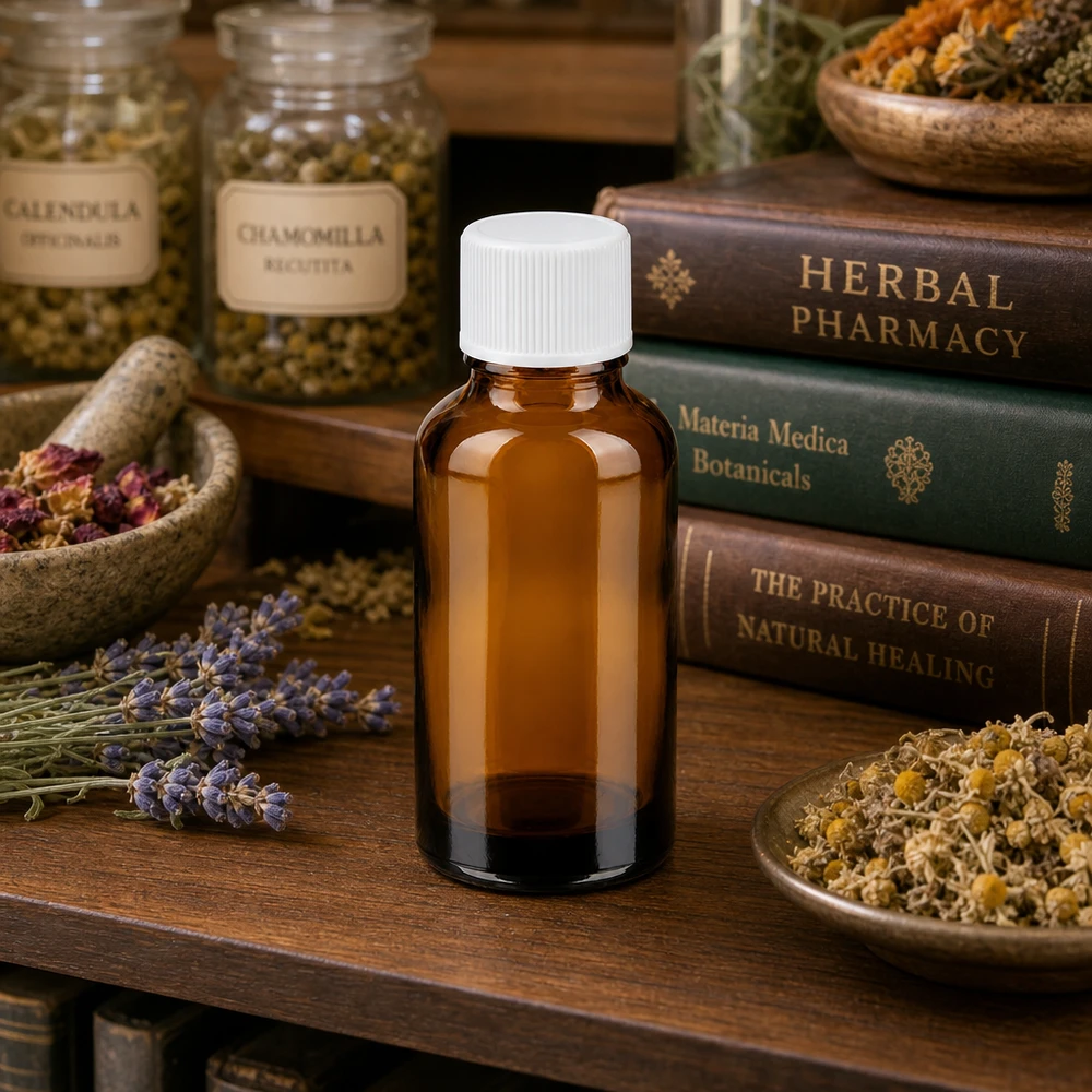 Robuste 30ml Braunglasflasche mit auslaufsicherem Verschlusssystem für Labor und Forschung