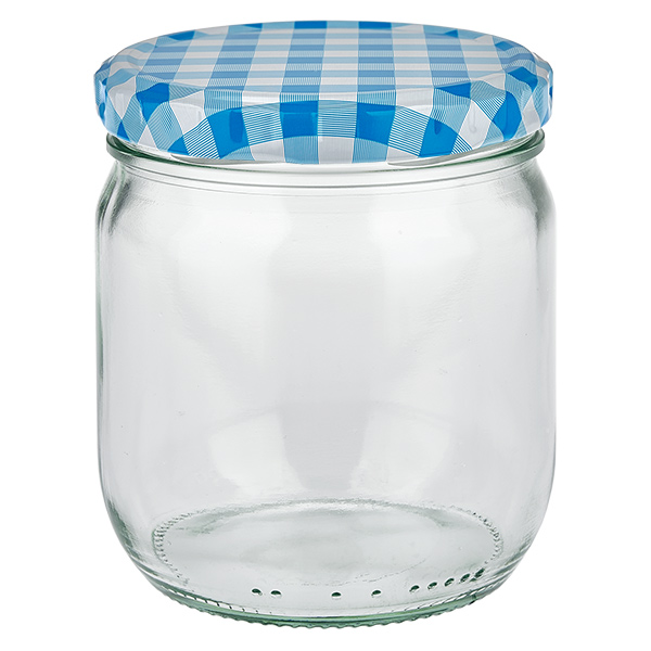 425ml Rundglas + BasicSeal Deckel blau/weiß UNiTWIST