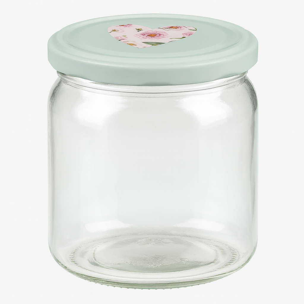 408ml Rundglas + BasicSeal Deckel Herz mint UNiTWIST