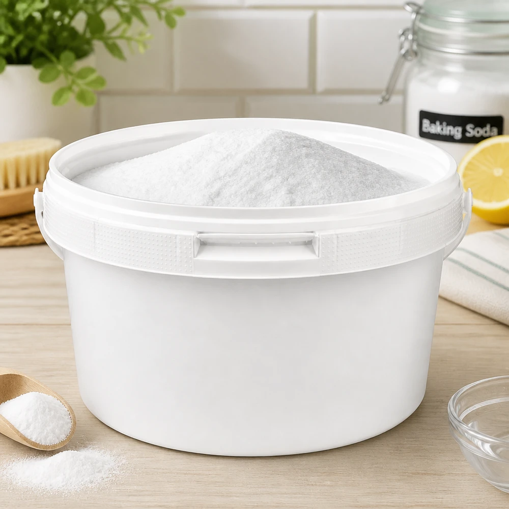 Eimer 3.5L aus weißem Kunststoff Polypropylen mit Deckel Stabiler Eimer mit Deckel 3,5L aus weißem PP für Natron Mehl und Haushaltspulver