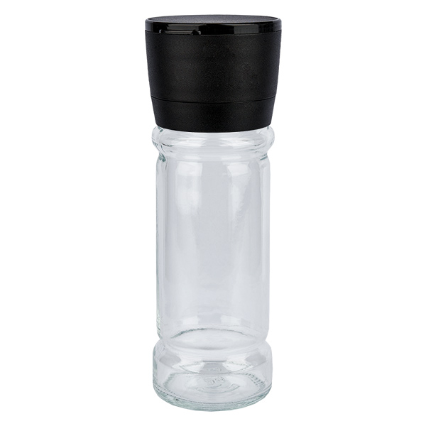 Gewürzglas Klarglas 100ml Mühlwerk Keramik schwarz Gewürzglas Klarglas 100ml Mühlwerk Keramik schwarz