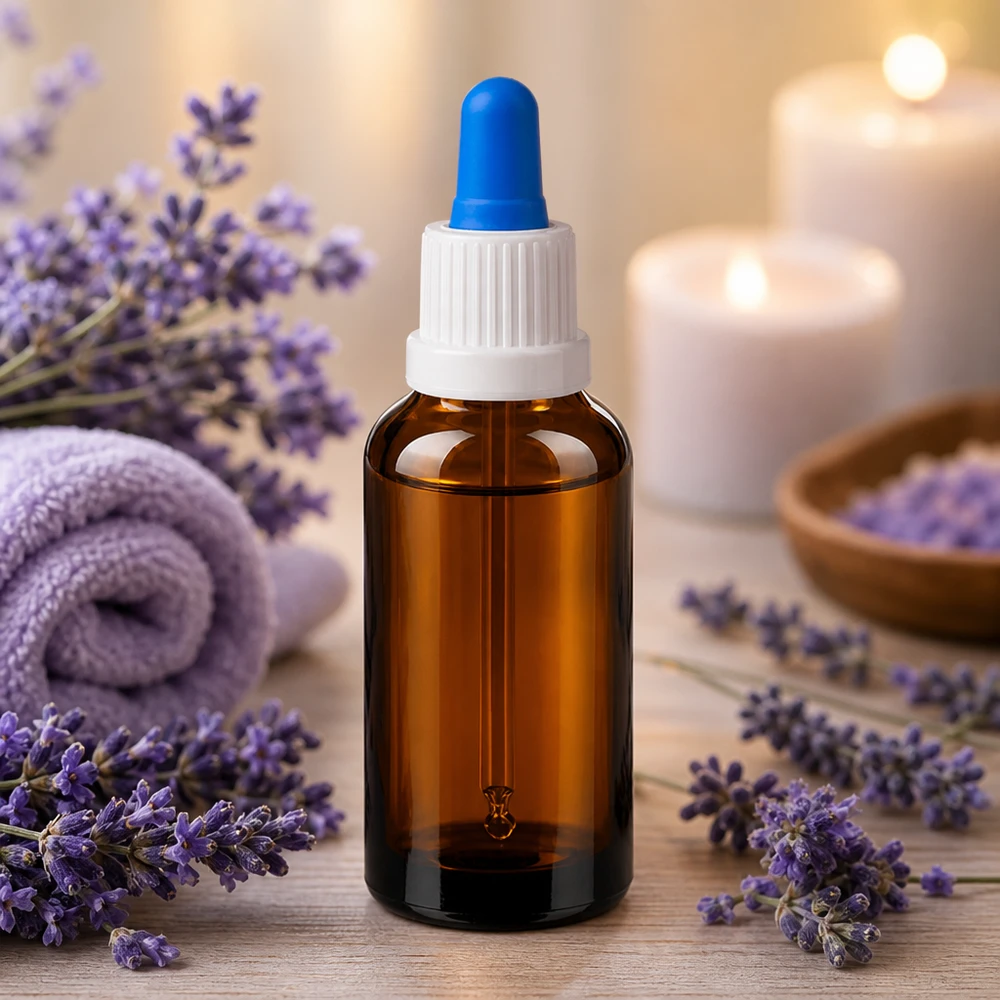 30ml Pipettenflasche weiß/blau Originalitätsverschluss BrownLine UT18/30 30ml Pipettenflasche mit weißem Schraubverschluss - hygienische Aufbewahrung für Seren