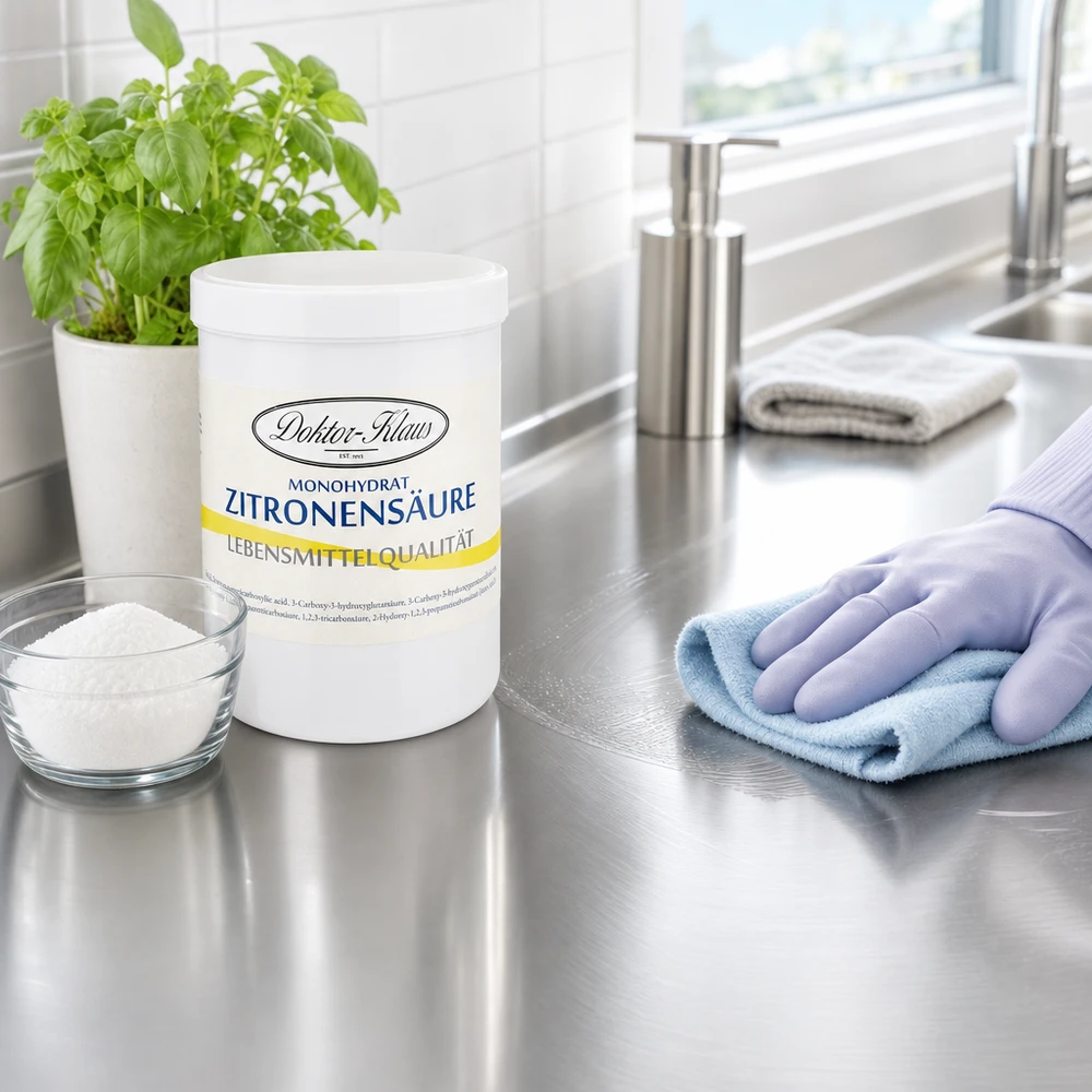 Zitronensäure 1000g Doktor-Klaus Natürliche Reinigungslösung Doktor-Klaus Zitronensäure 1kg für hygienische Küchenoberflächen