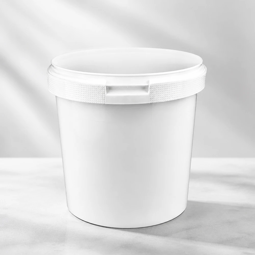 Eimer 2.5L aus weißem Kunststoff Polypropylen ohne Deckel Leichter Kunststoffeimer PP 2,5L weiß oben offen für Farben und Chemikalien