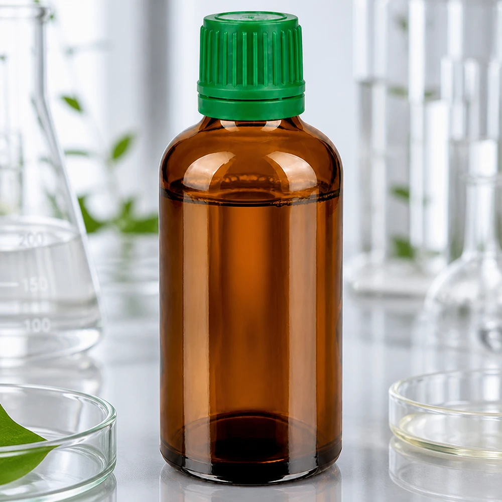 50ml Flasche 11mm Schraubverschluss grün Originalitätsverschluss BrownLine UT18/50 Elegante 50ml Designerflasche in klassischer Braunglas-Optik für stilvolle Aufbewahrung