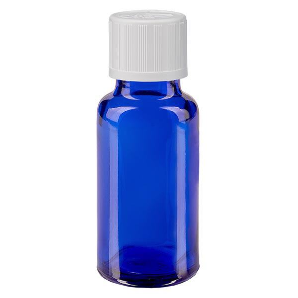 Apothekenflasche blau 20ml Schraubverschluss weiß Kindersicherung Standard