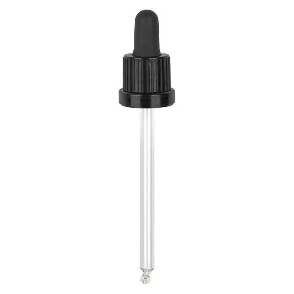 Glas-Tropfpipette, schwarz/schwarz PL115 Originalitätsverschluss III