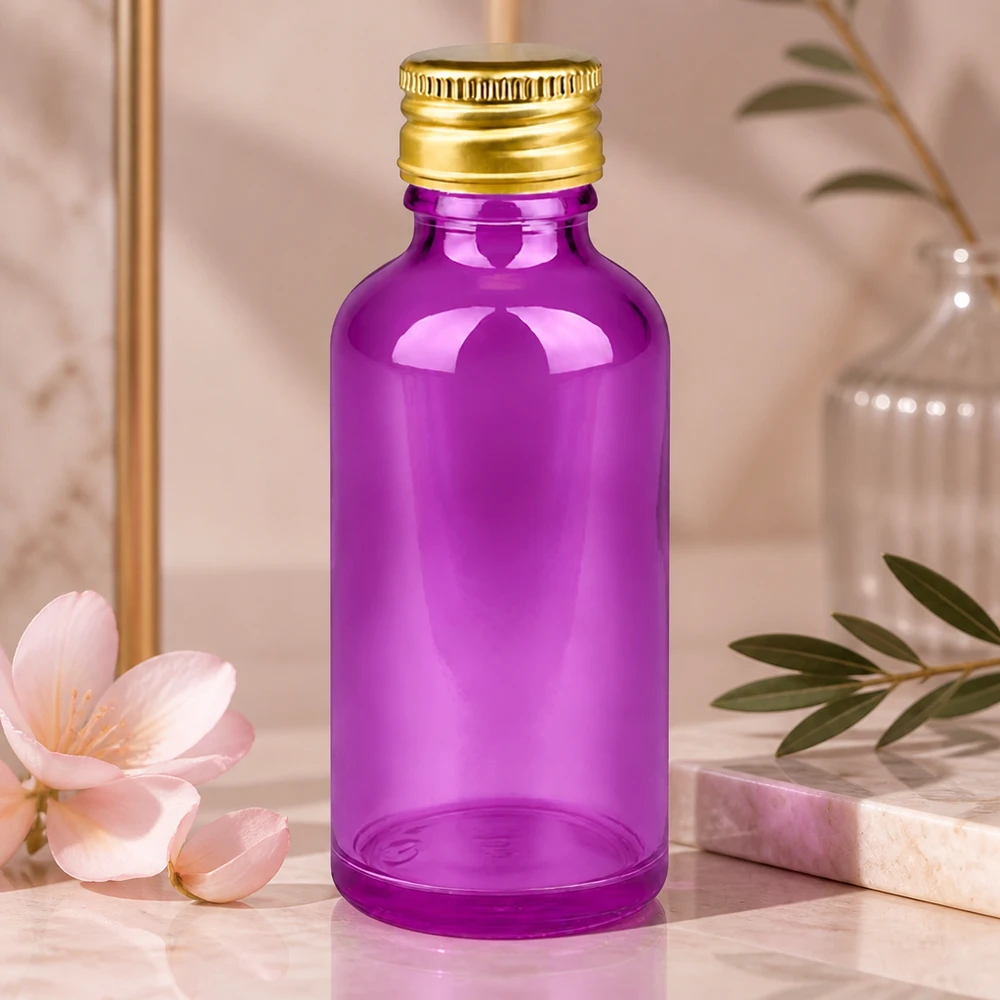 50ml Flasche 11mm Schraubverschluss Alu-Gold Standard PurpleLine. UT18/50 Handliche 50ml Purple-Flasche mit ergonomischer Form für einfache Dosierung und Anwendung