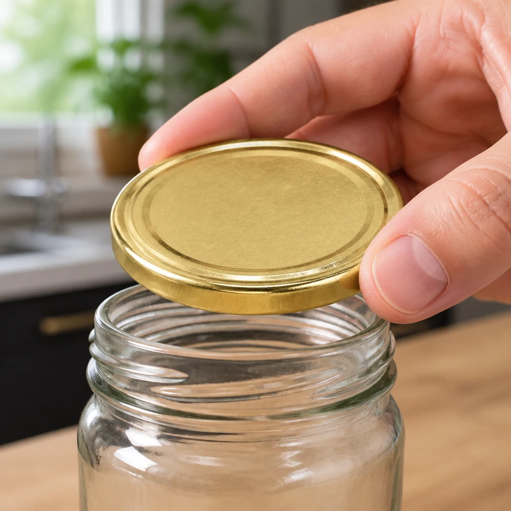 UNiTWIST TO43 gold, BioSeal, BPA-NI, unitemp Klarglas mit goldenem TO43 Verschluss UNiTWIST BioSeal BPA-NI Vorratsglas Konservierung