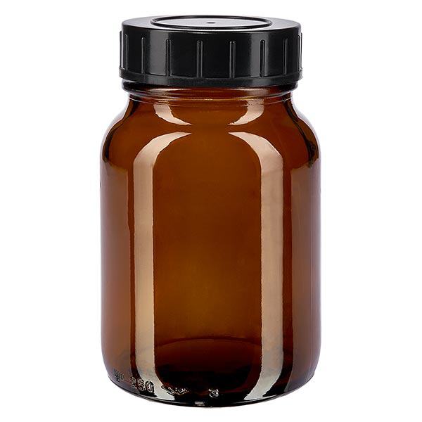 250ml Weithalsflasche Braunglas mit Schraubdeckel