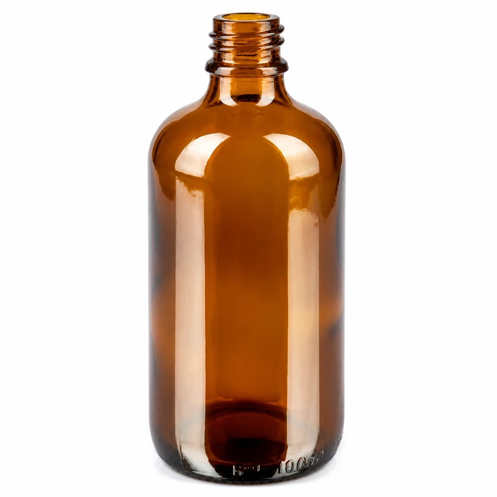 100ml Flasche 11mm Schraubverschluss rot Standard BrownLine UT18/100 Professionelle Braunglasflasche 100ml für Apotheken Labore und homöopathische Präparate