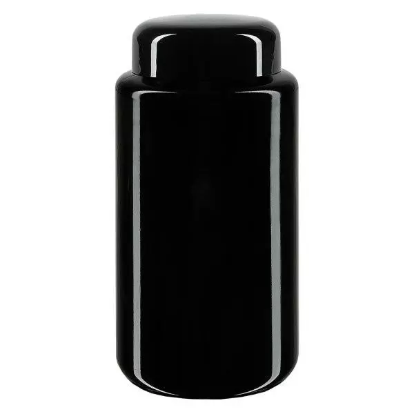 Weithalsdose Violettglas 200ml, mit schwarz Deckel Weithalsdose Violettglas 200ml, mit schwarz Deckel