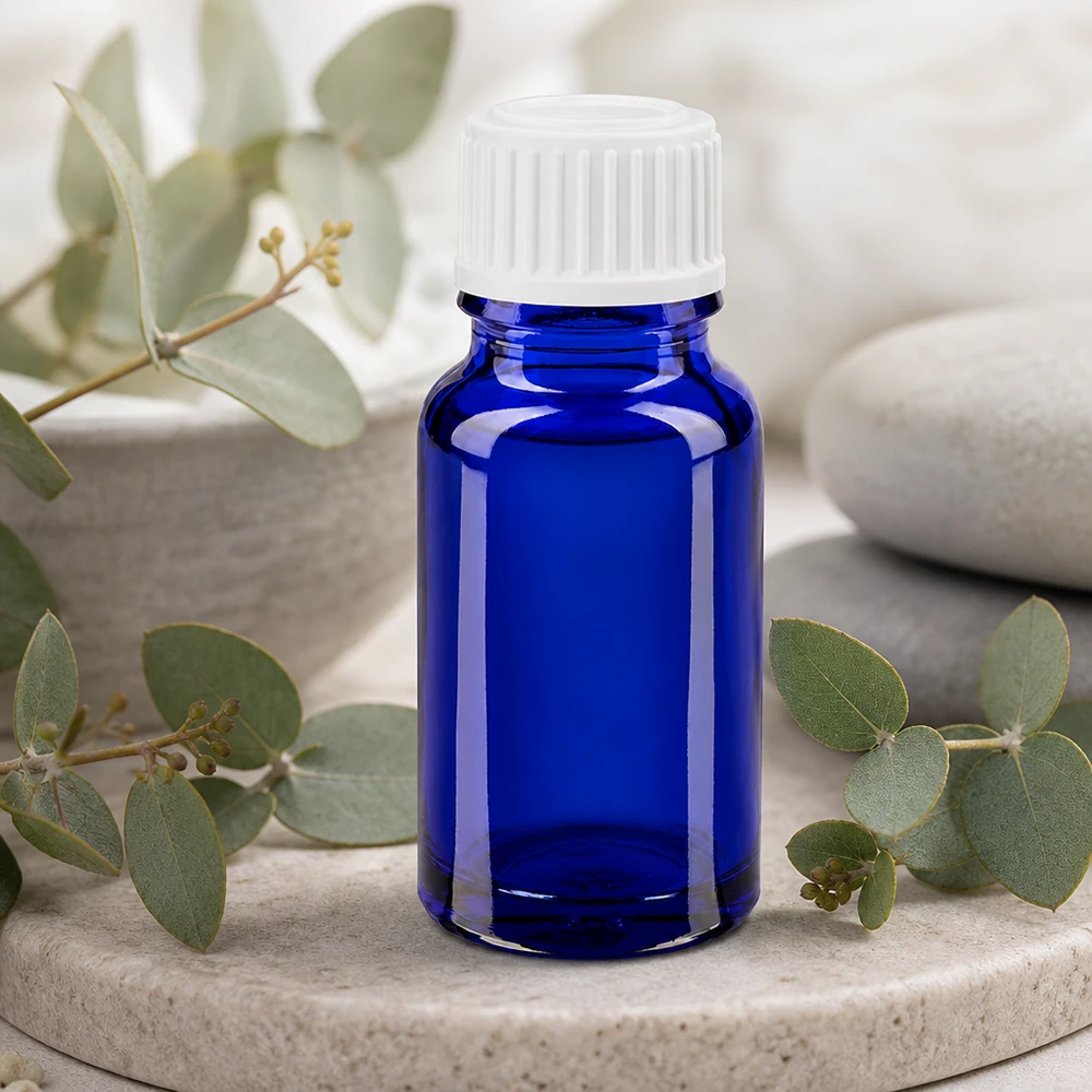 Apothekerflasche aus blauem Glas 10ml mit tropfsicherem Verschluss für Heilmittel