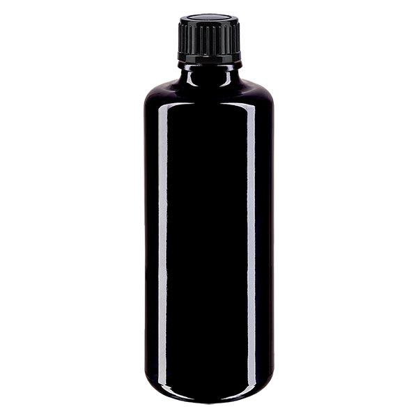 Apothekenflasche violett 50ml Schraubverschluss schwarz Standard