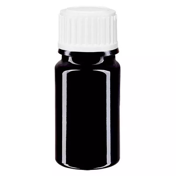Apothekenflasche violett 5ml Tropfverschluss weiß 0.8mm Standard