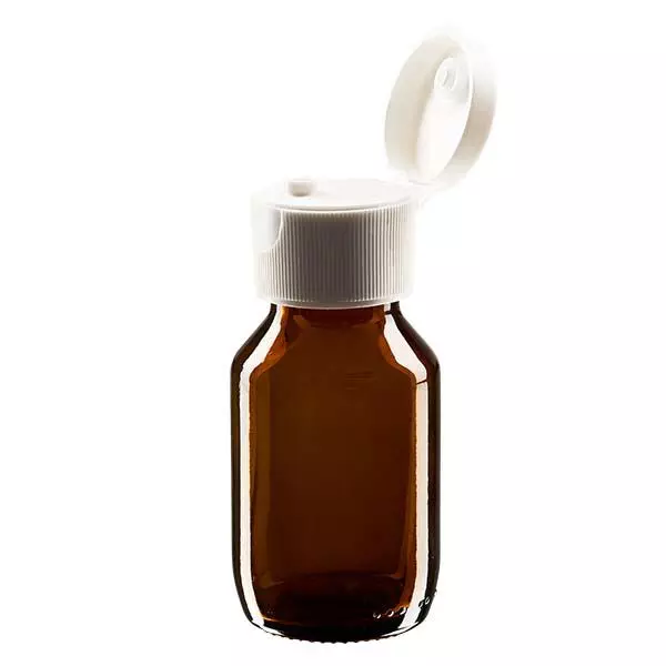 50ml Medizinflasche braun, mit Klappverschluss ApoGlas