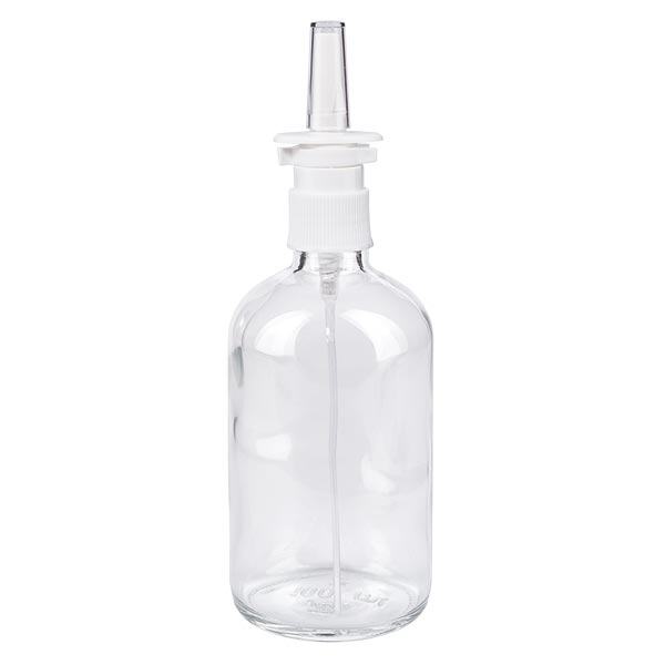 Apothekenflasche klar 100ml Nasenzerstäuber weiß Standard