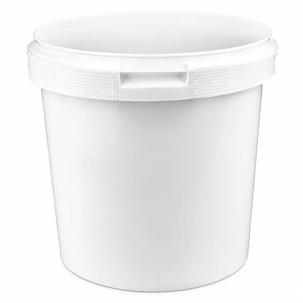 Eimer 2.5L aus weißem Kunststoff Polypropylen ohne Deckel Hochwertiger weißer PP Kunststoffeimer 2,5L ohne Deckel BPA-frei und langlebig