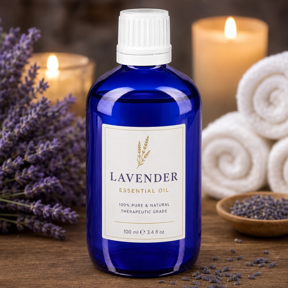 Apothekenflasche blau 20ml Tropfverschluss weiß Kindersicherung Standard Therapeutisches Öl in blauer 20ml Apothekertropfflasche mit kindersicherem weißen Aufsatz