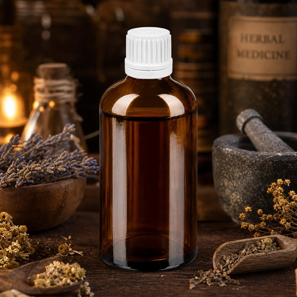 Professionelle Medizinflasche 100ml mit Tropfschutz-Verschluss für sichere Anwendung