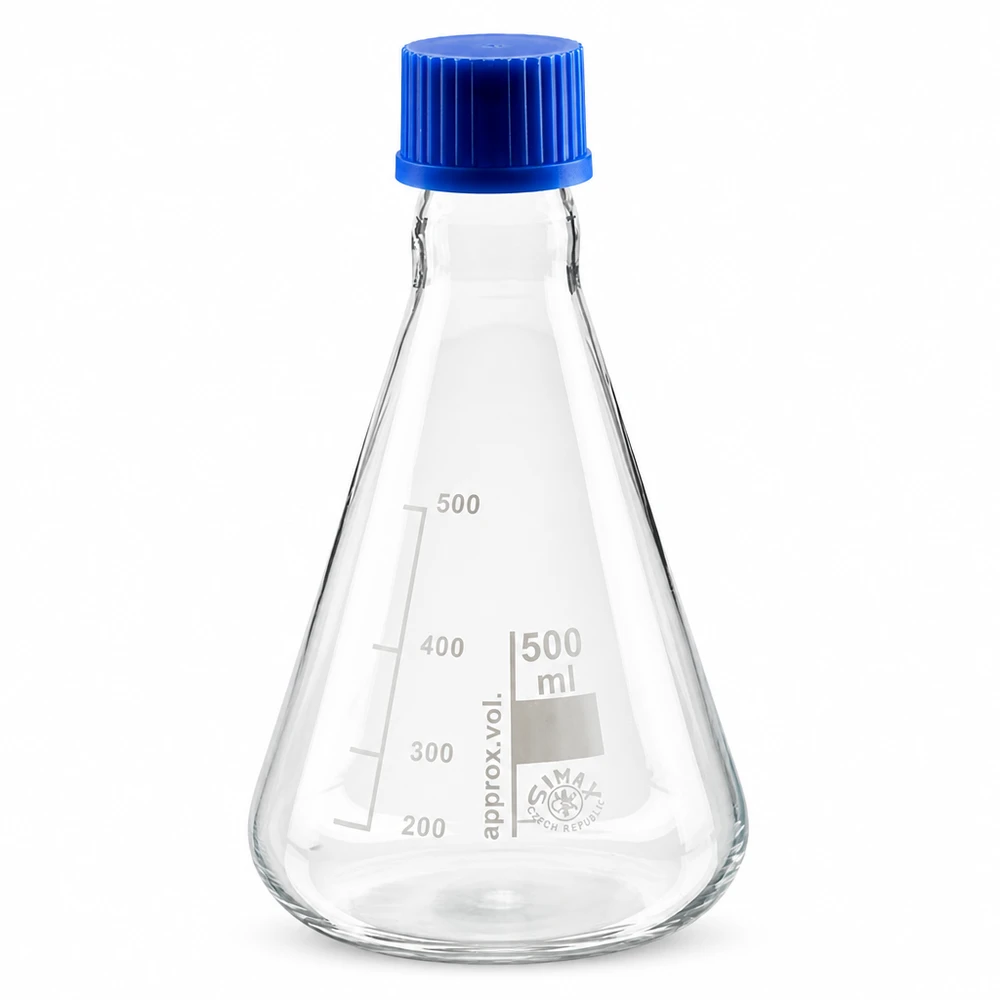 Erlenmeyerkolben 500ml mit Schraubkappe Erlenmeyerkolben für chemische Experimente 500ml Volumen mit sicherem Verschluss
