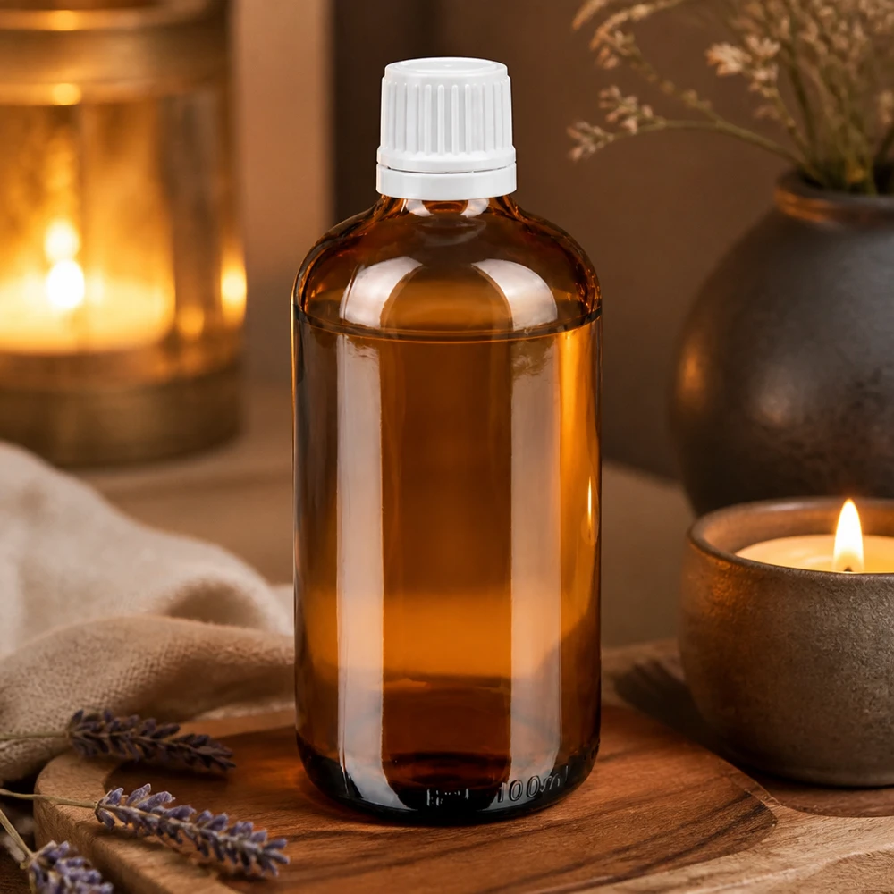 UV-schützende 100ml Braunglas Flasche mit weißem Tropfverschluss für Heilkräuteranwendungen