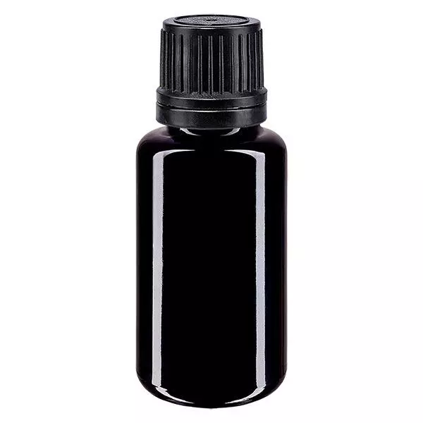 Apothekenflasche violett 20ml Schraubverschluss schwarz Giessring Originalitätsverschluss Apothekenflasche violett 20ml Schraubverschluss schwarz Giessring Originalitätsverschluss