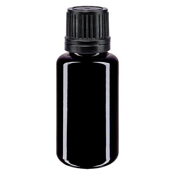 Apothekenflasche violett 20ml Schraubverschluss schwarz Giessring Originalitätsverschluss Apothekenflasche violett 20ml Schraubverschluss schwarz Giessring Originalitätsverschluss