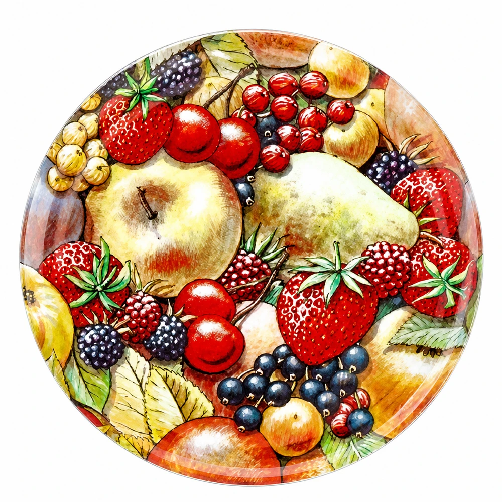 Bunter Einweckdeckel TO82 82mm mit Apfel Beeren Obstdekor BasicSeal UNiTWIST