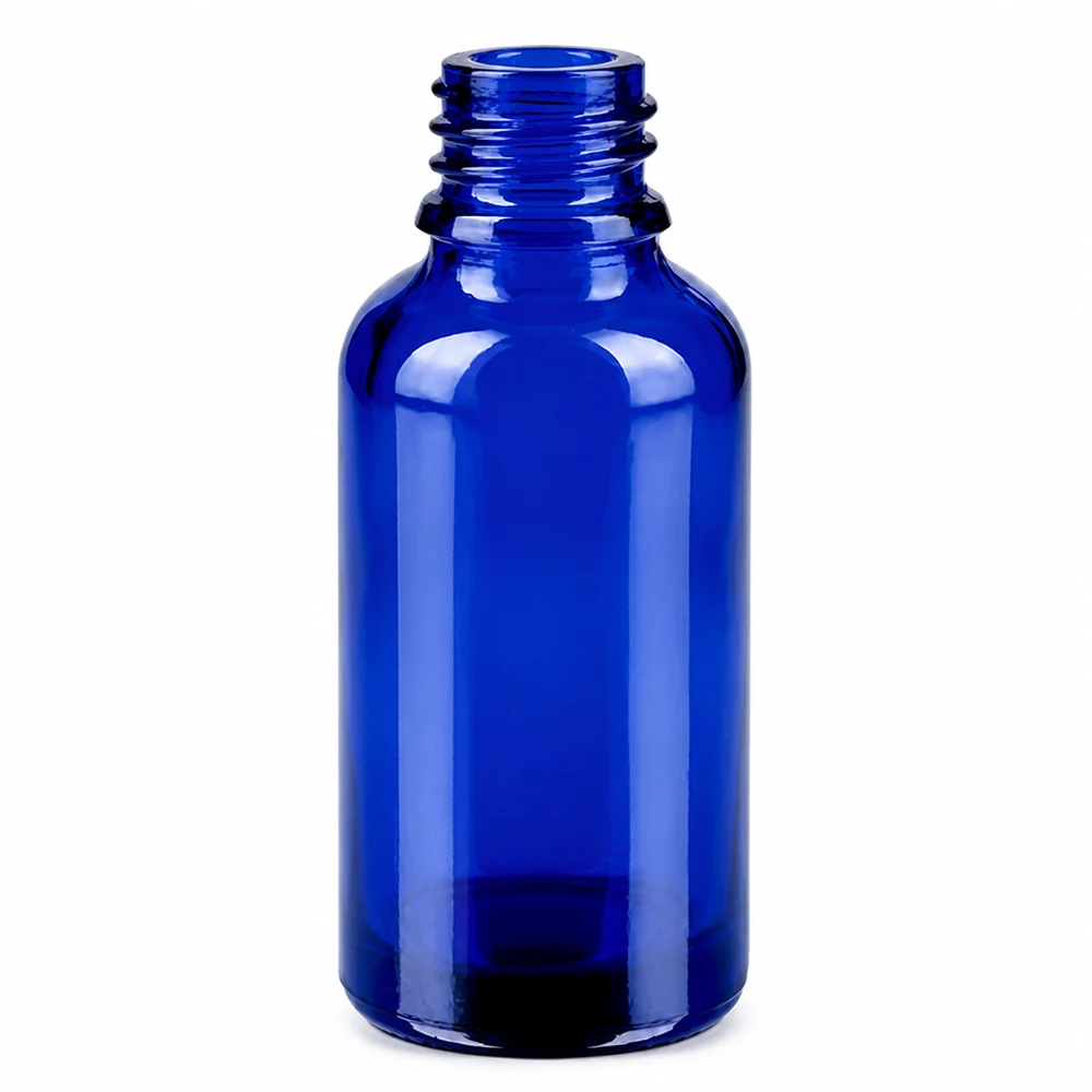 30ml Tropfflasche 0.7mm weiß Originalitätsverschluss BlueLine UT18/30 Kompakte blaue 30ml Glasflasche mit Tropfverschluss optimal für Aromatherapie und Kosmetik